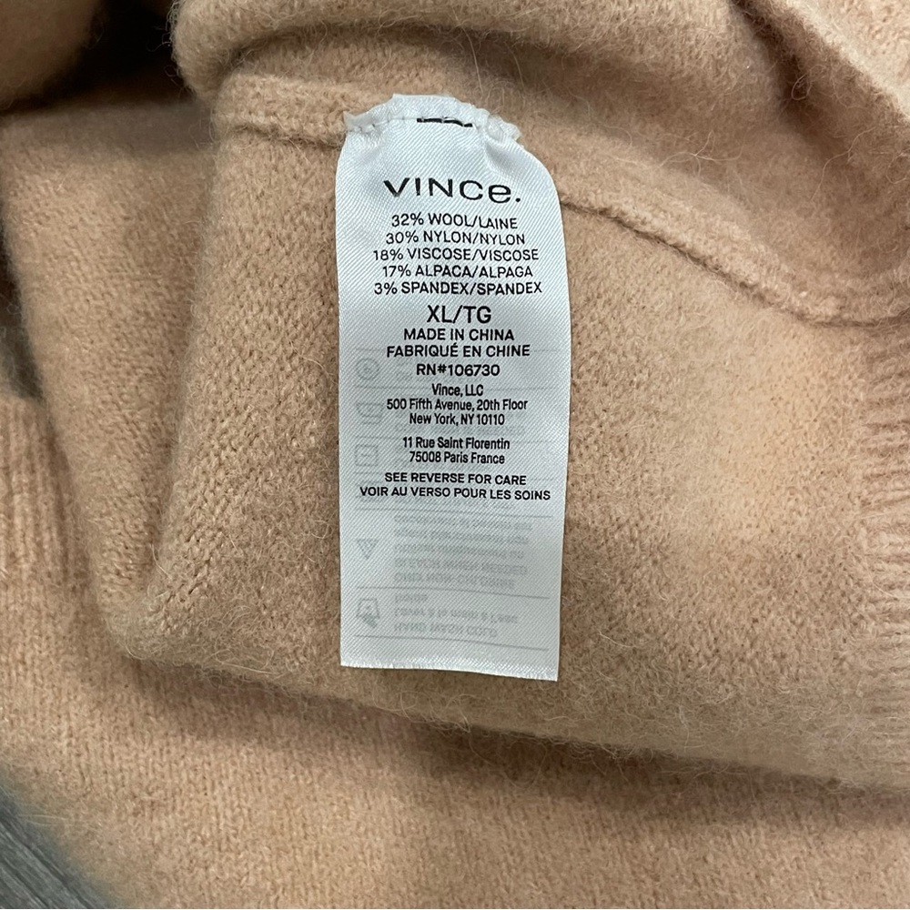 Vince Sleeveless Wool Blend Sweater Dress Tan XL - Picture 6 of 7